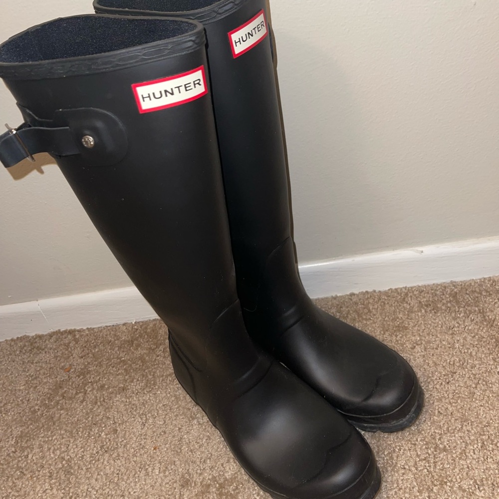 Tall Matte Black Hunter Boots Gem